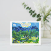 アルピルを背景にしたオリーブの木 ポストカード (スタンド正面)