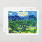 アルピルを背景にしたオリーブの木 ポストカード (正面/裏面)