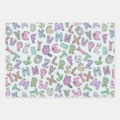 アルフお洒落ァベットを書く ラッピングペーパーシート (正面)