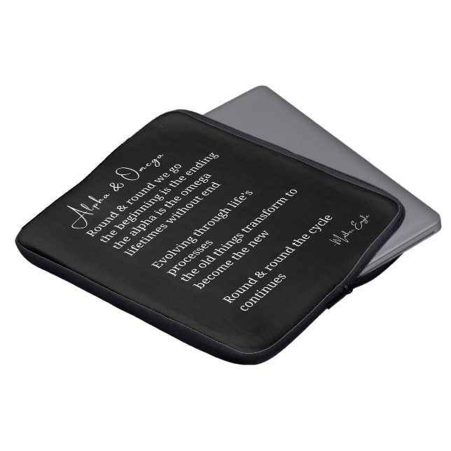 アルファとオメガ詩の詩のウォールアートの瞬間 ラップトップスリーブ (正面上部)