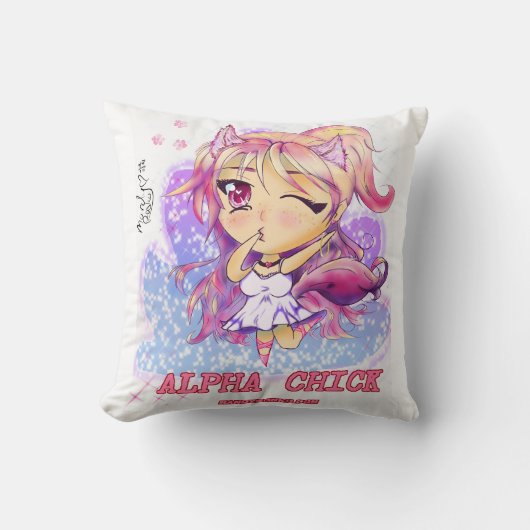 アルファひよこの枕16X16 クッション (正面)
