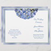 アルファアジサイ折り畳み結婚式 プログラムテンプレート (正面/裏面)