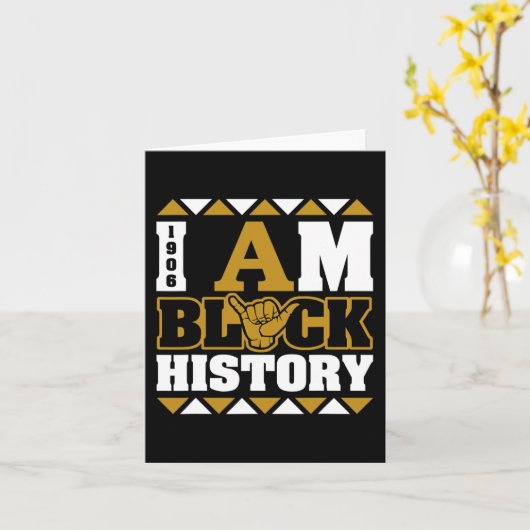 アルファアフリカ男子学生の社交クラブ1906 I Am Black History カード (黄色い花)