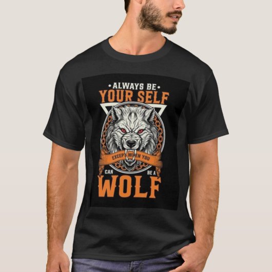 アルファウルフマインドセット:内なる野獣を解き放て Tシャツ (正面)