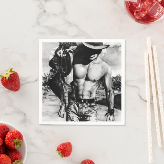 アルファオス素朴ウエスタンクールカウボーイ紙 スタンダードカクテルナプキン (インサイチュ)