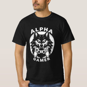 アルファゲーマーウルフ with コントローラー tシャツ