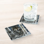 アルファティンバーウルフポプラの木 ガラスコースター (アングル)