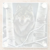 アルファティンバーウルフポプラの木 ガラスコースター (裏面)