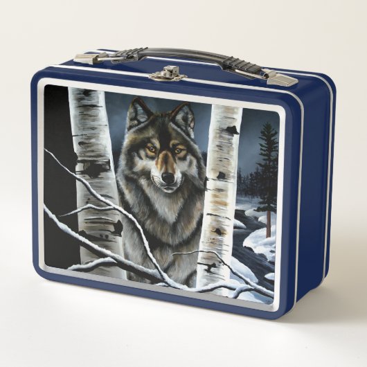 アルファティンバーウルフポプラの木 メタルランチボックス (正面)