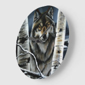 アルファティンバーウルフポプラの木 ラージ壁時計 (傾斜)