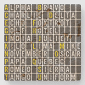 アルファブラボー・チャーリー ストーンコースター (正面)