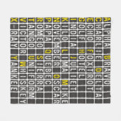 アルファブラボー・チャーリー フリースブランケット (正面(横))