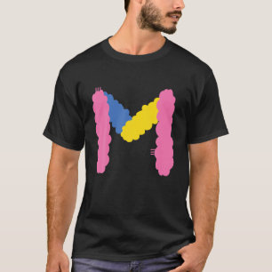 アルファベットお洒落文字 – Mタイポグラフィキャラクター-M Tシャツ