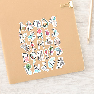 アルファベットかわいい子供たちabc animals シール