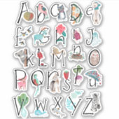 アルファベットかわいい子供たちabc animals シール (正面)