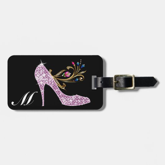 アルファベットきらきら光るラベル- SRF ラゲッジタグ (正面横)