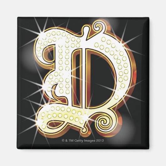 アルファベットきらきら光るD マグネット (正面)