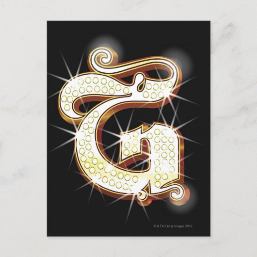 アルファベットきらきら光るG ポストカード (正面)