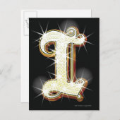 アルファベットきらきら光るI ポストカード (正面/裏面)