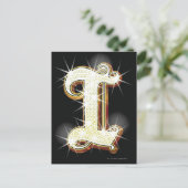 アルファベットきらきら光るI ポストカード (スタンド正面)