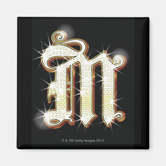 アルファベットきらきら光るM マグネット (正面)