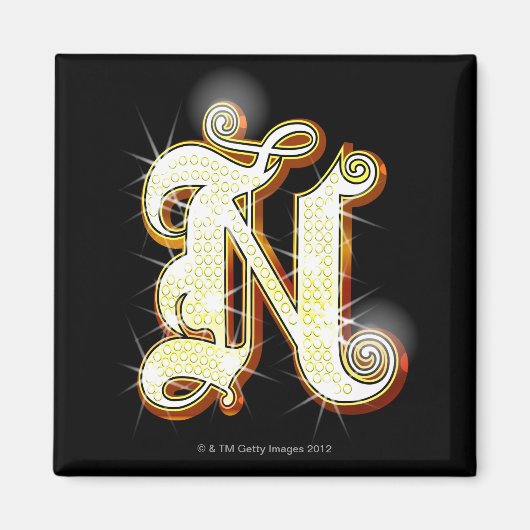 アルファベットきらきら光るN マグネット (正面)