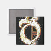 アルファベットきらきら光るO マグネット (正面/裏面)