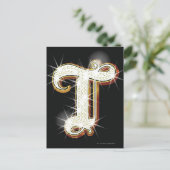 アルファベットきらきら光るT ポストカード (スタンド正面)