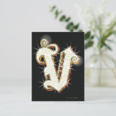 アルファベットきらきら光るV ポストカード (スタンド正面)