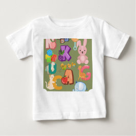 アルファベットとおもちゃは ベビーTシャツ