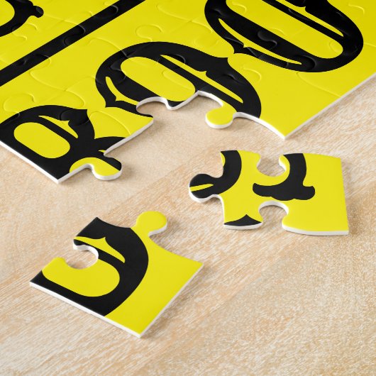 アルファベットと数字のデザイン ジグソーパズル (側面)