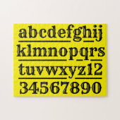 アルファベットと数字のデザイン ジグソーパズル (横)