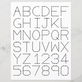 アルファベットと数字のトレーシングシート