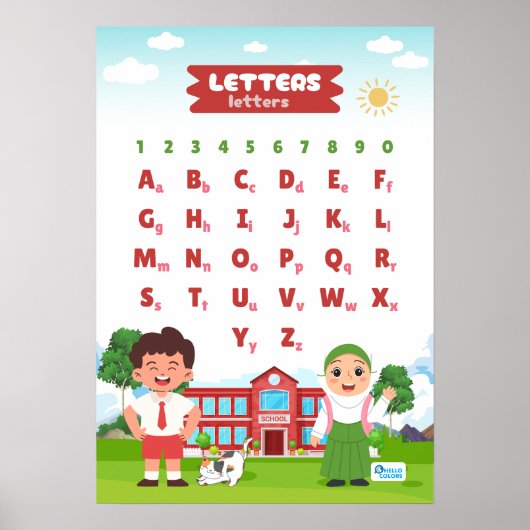 アルファベットと数字の学習 ポスター (正面)