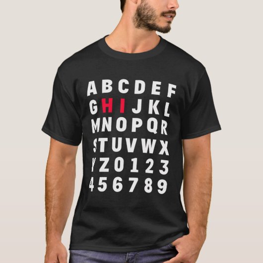 アルファベットと数字キッズ先生Abcs Hi Tシャツ (正面)