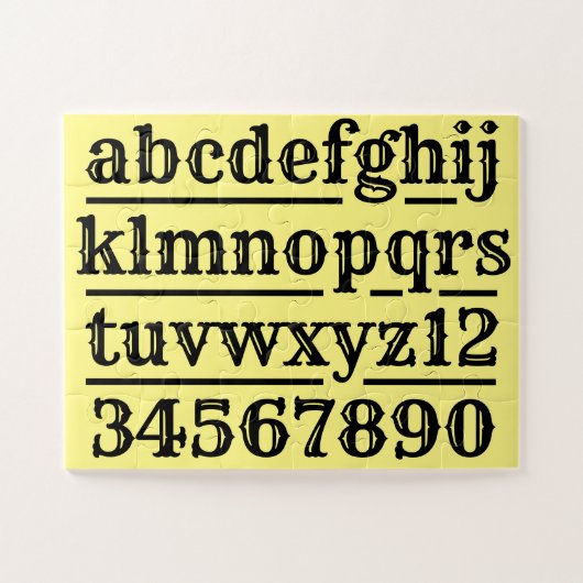 アルファベットと数字デザインジグソーパズル ジグソーパズル (横)