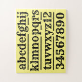 アルファベットと数字デザインジグソーパズル ジグソーパズル (縦)