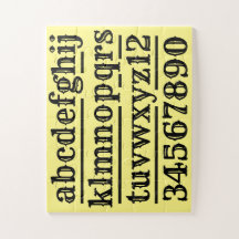 アルファベットと数字デザインジグソーパズル