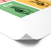 アルファベットに署名，アメリカ手話A-Zポスト ポスター (角)