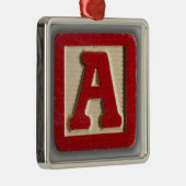 アルファベットのおもちゃのブロックA メタルオーナメント (右)