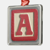 アルファベットのおもちゃのブロックA メタルオーナメント (左)