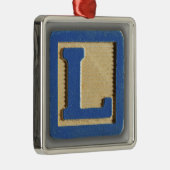 アルファベットのおもちゃのブロックL メタルオーナメント (右)