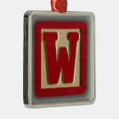 アルファベットのおもちゃのブロックW メタルオーナメント (右)