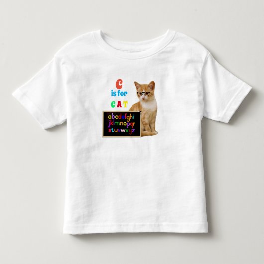 アルファベットのつづり C is for Cat トドラーTシャツ (正面)