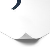 アルファベットのイニシャルと白い花と緑の葉 ポスター (角)