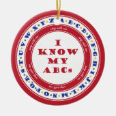 アルファベットのオーナメントを学んで下さい セラミックオーナメント (正面)