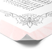 アルファベットのシルバーライトピンクのバラシーティングチャート ポスター (角)