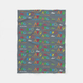 アルファベットのスープ文字 フリースブランケット (正面)