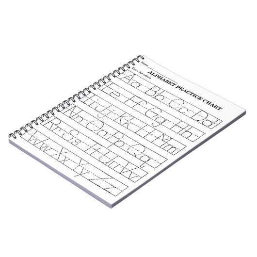 アルファベットのトレーシング ノートブック (左側)