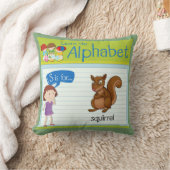 アルファベットのパーソナライズSはリス用 クッション (ブランケット)